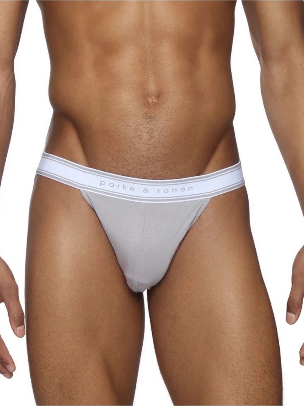 Parke & Ronen Light Gray Men's Boxer Briefs with Branded Waistband - Picture 3 of 5